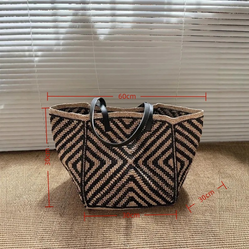 Oversized Large Raffia Straw T - đánh giá và giá Women'S Raffia Bags