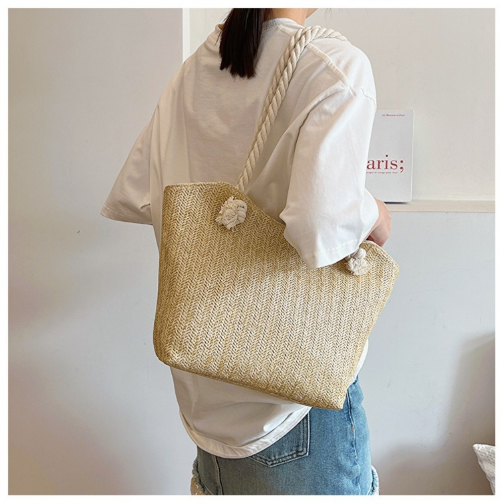New Summer Beach Tote Bag Larg - đánh giá và giá Women'S Raffia Bags