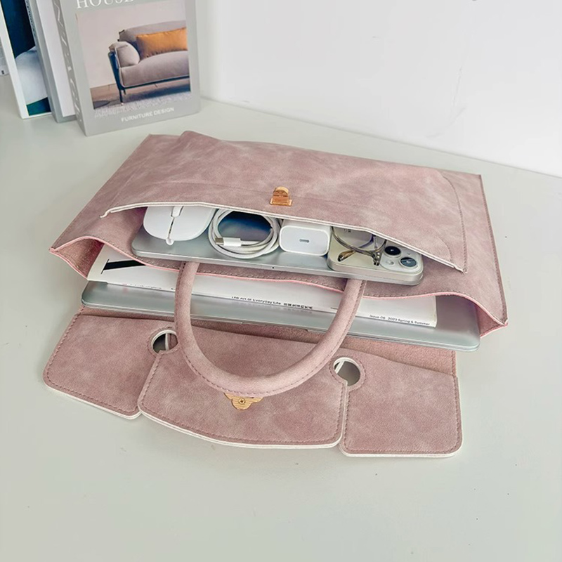 Elegant Pink PU Leather Laptop - đánh giá và giá Women Hand Bags For Office