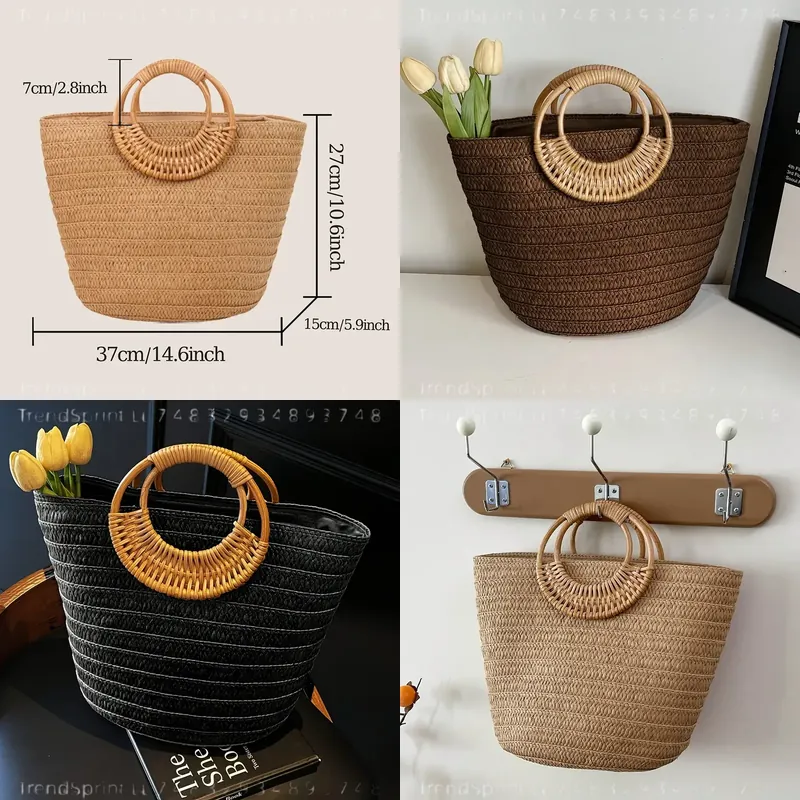 Women Summer Woven Paper Tote  - đánh giá và giá Women'S Bags Handbags