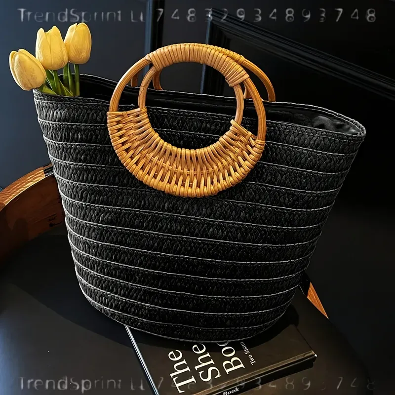 Women Summer Woven Paper Tote  - đánh giá và giá Women'S Bags Handbags