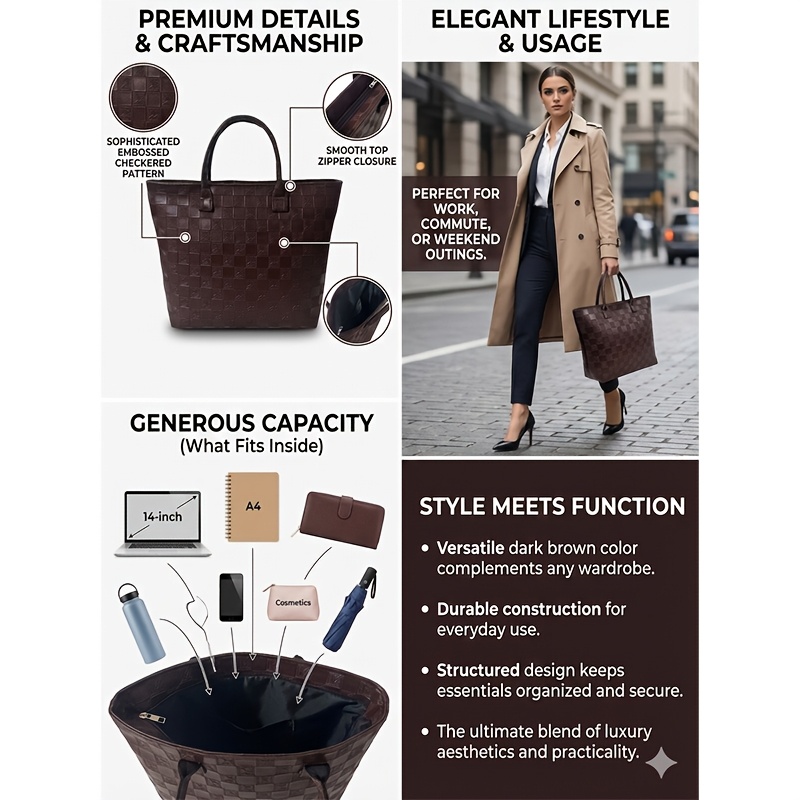 Light Luxury Deep Brown Quilte - đánh giá và giá Women Bags On Sale