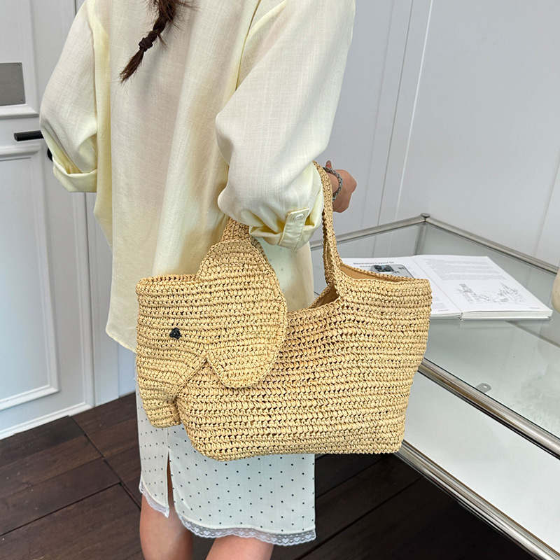 Elephant Shaped Raffia Handwov - đánh giá và giá Women'S Raffia Bags
