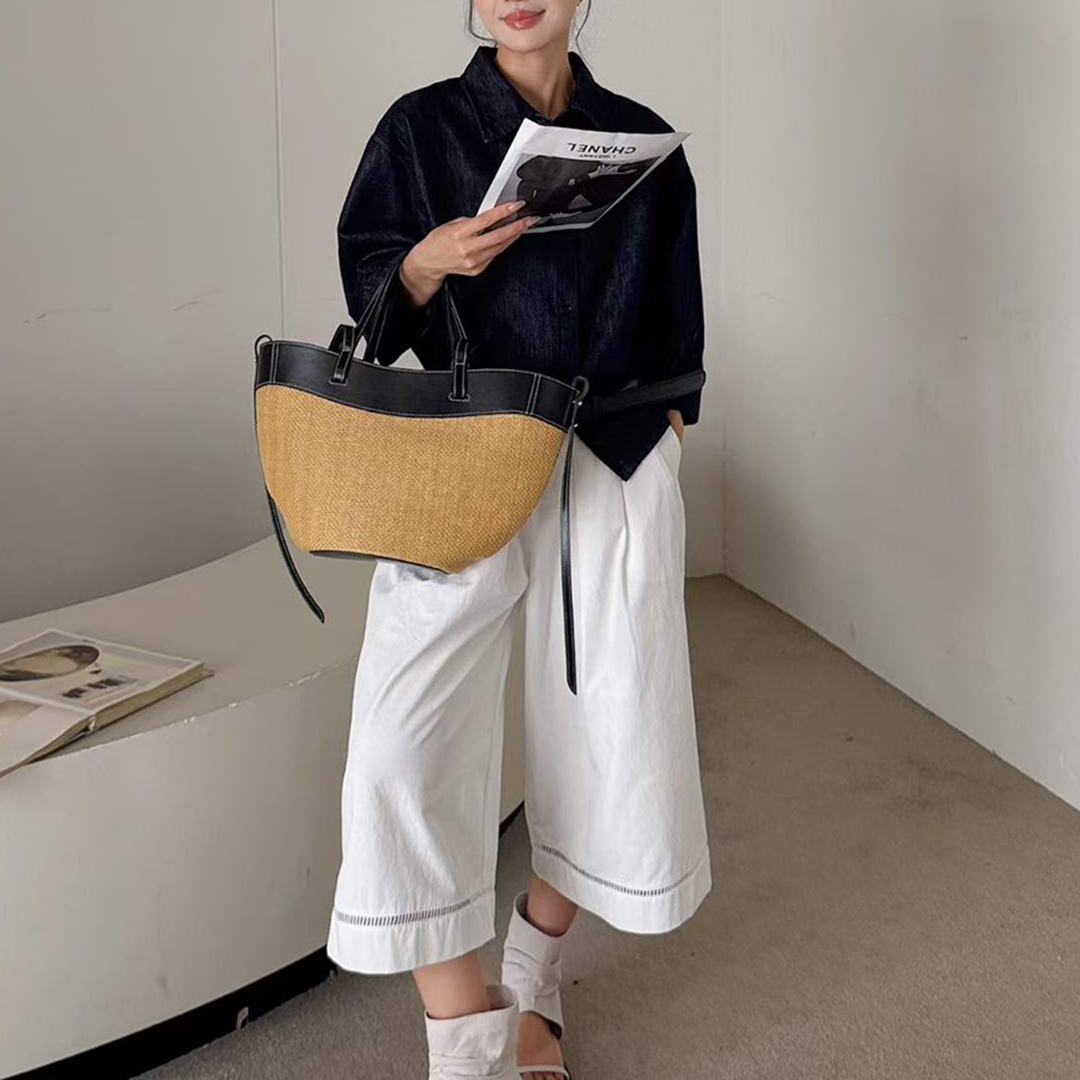 Mendy Genuine Leather Natural  - đánh giá và giá Women'S Raffia Bags