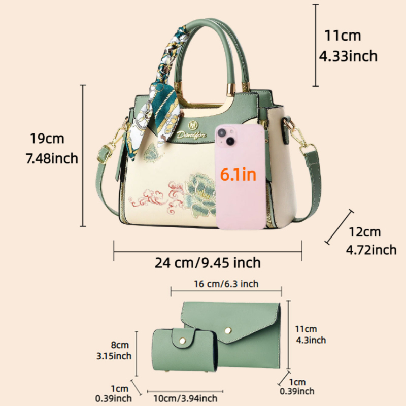 3-piece embroidered handbag se - đánh giá và giá Women'S Bags Handbags