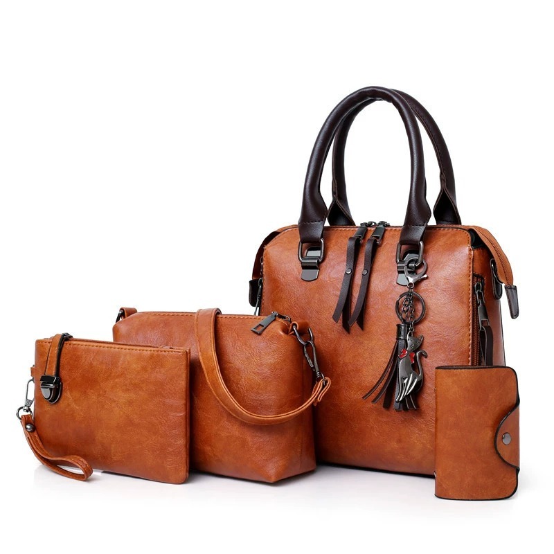 4Pcs Solid Color Bag Set With  - đánh giá và giá Women'S Bags Handbags